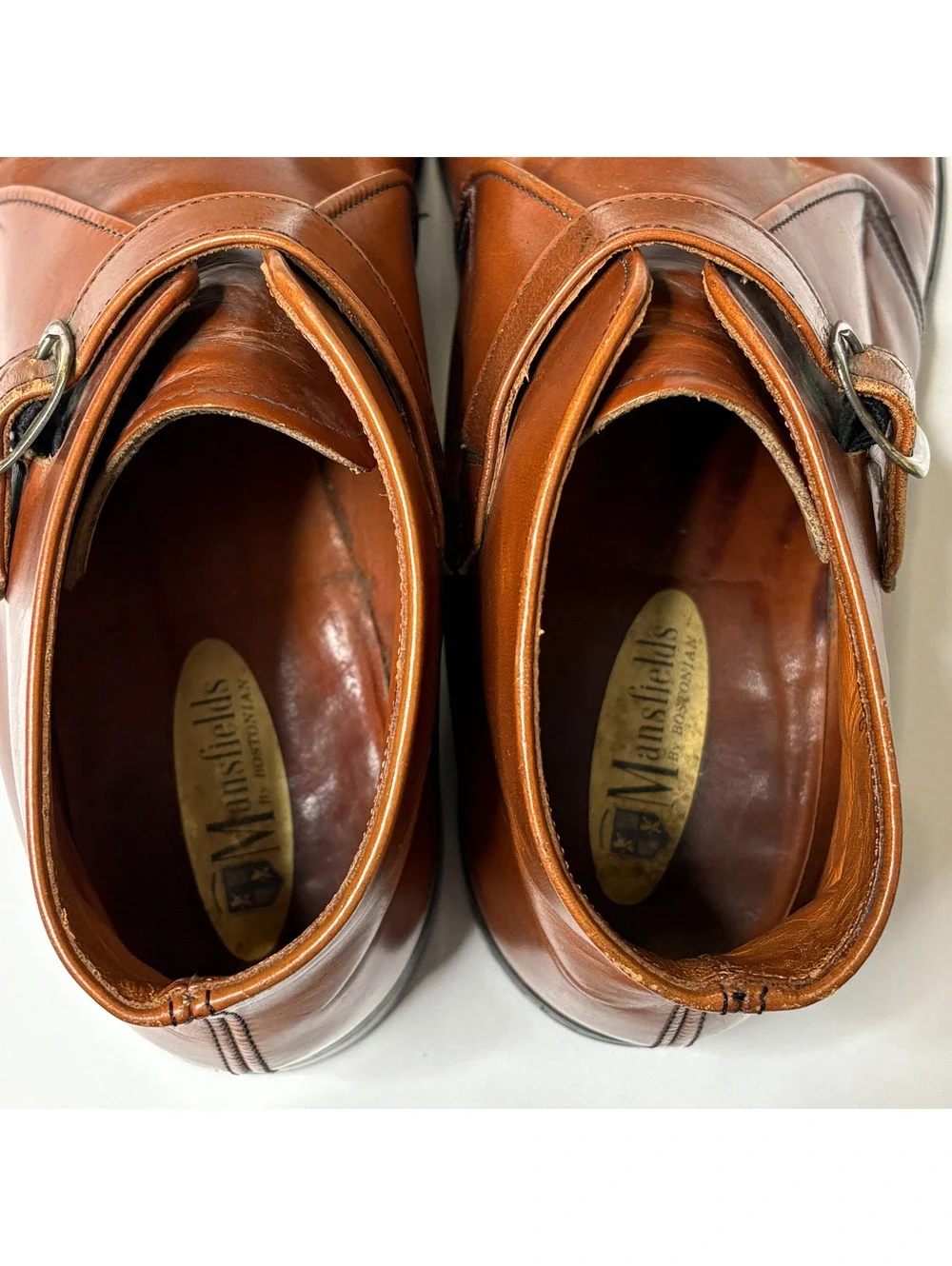 Vintage Winthrop Men 10 Brown Leather Monk Strap Shoes